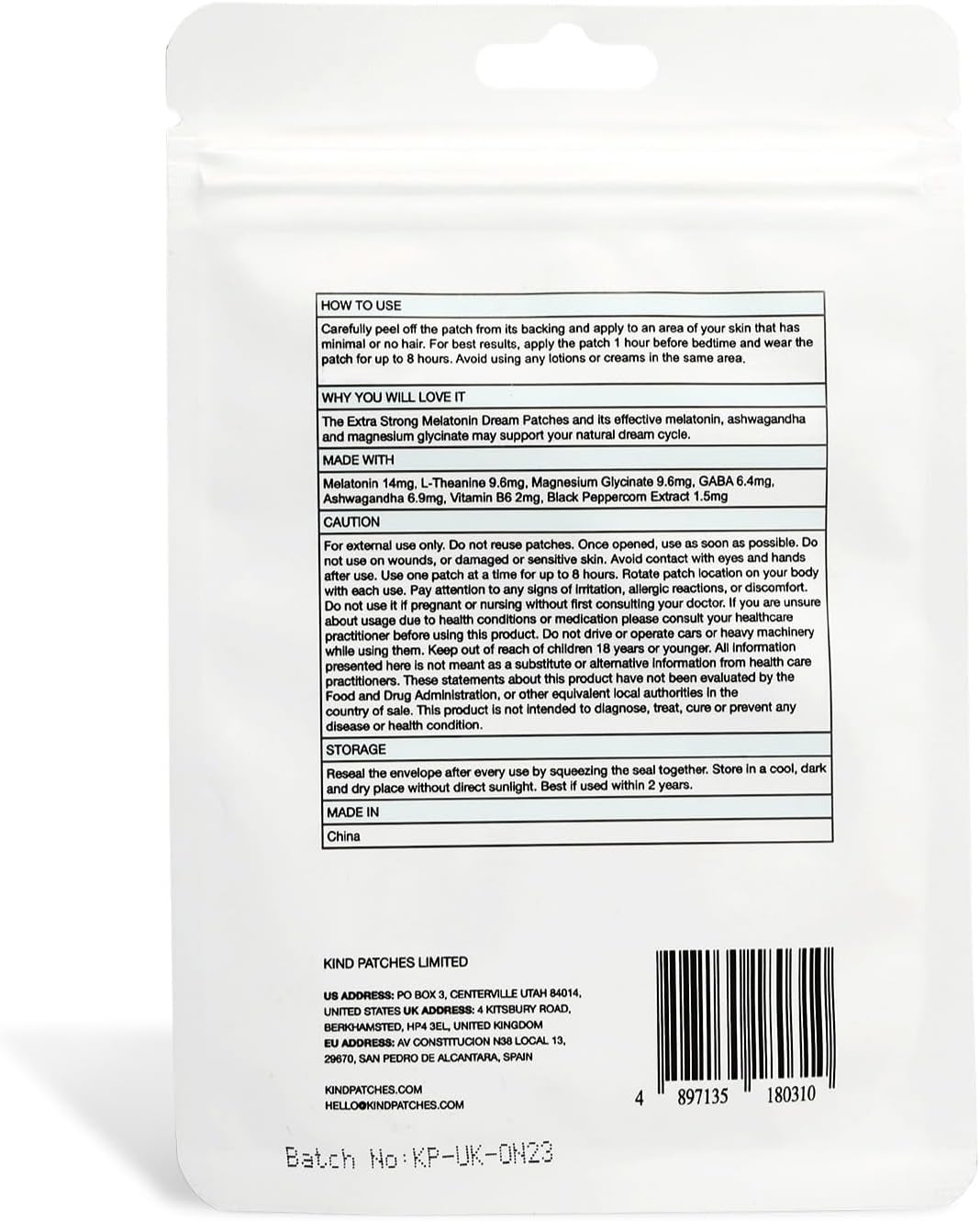 Dream Patches Extra Strong - Melatonin