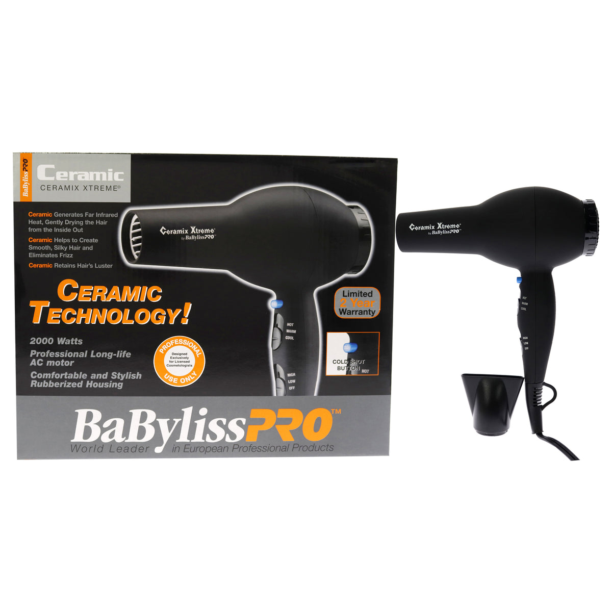 Ceramix Xtreme Hair Dryer - Model - BAB2000 - Black