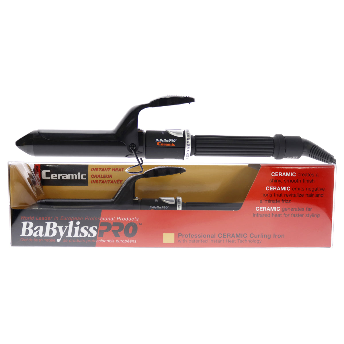 Babyliss PRO Professional Ceramic Curling Iron - BABC125SC - Black