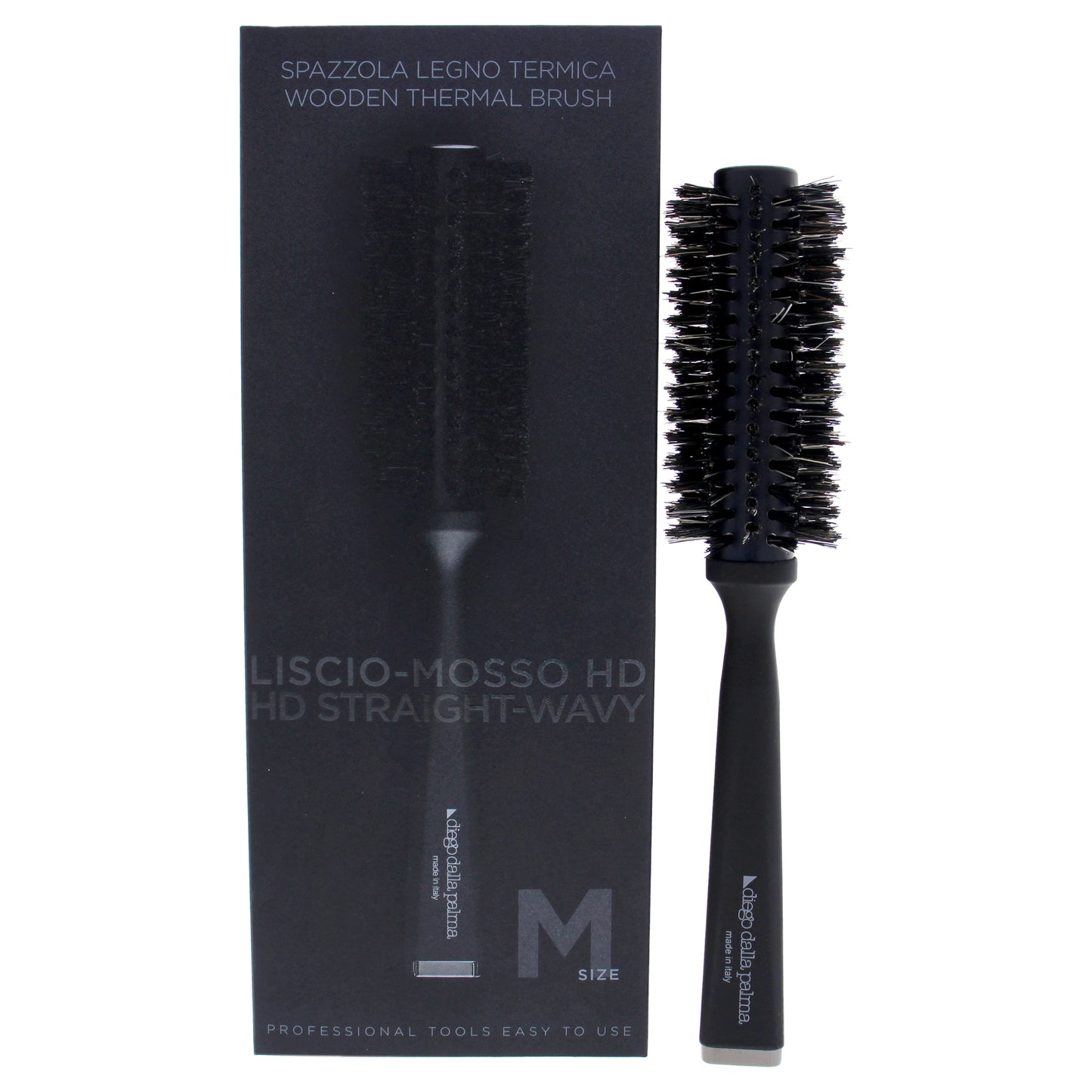 Wooden Thermal Brush HD Straight-Wavy - Medium
