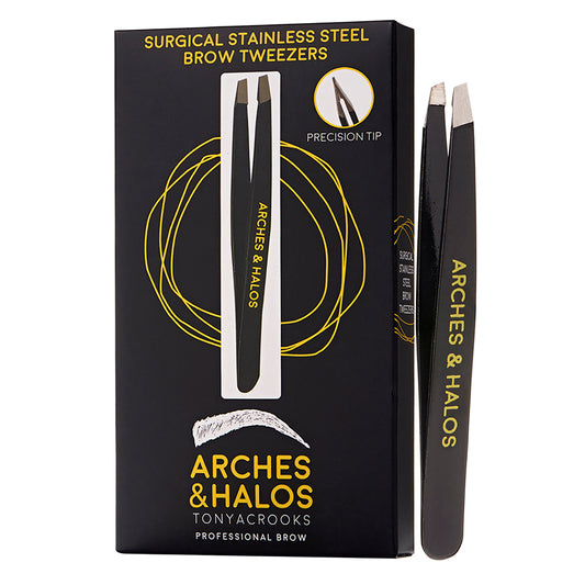 Surgical Stainless Steel Brow Tweezers by Arches and Halos for Women - 1 Pc Tweezer
