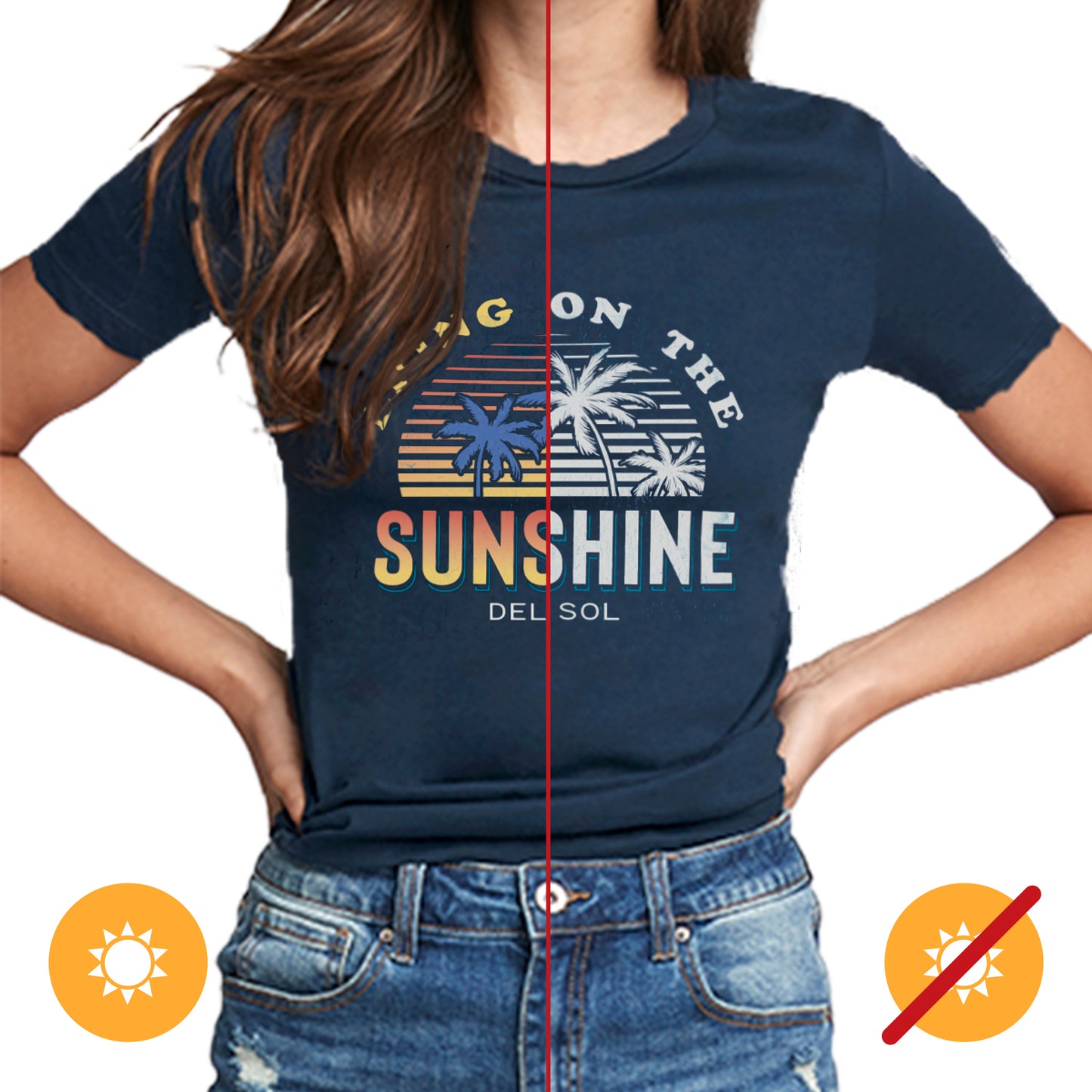 Women Crew Tee - Bring On The Sunshine - Indigo