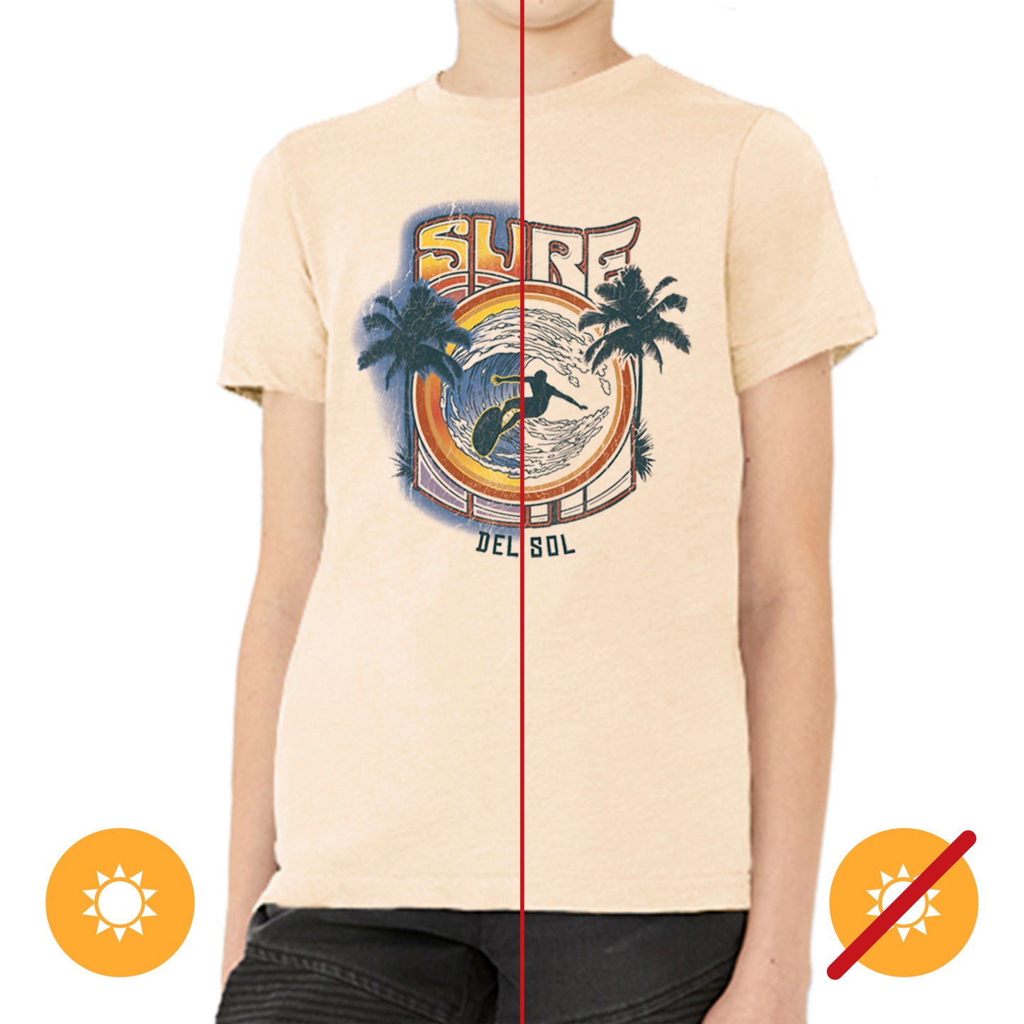 Men Crew Tee - Surf - Beige