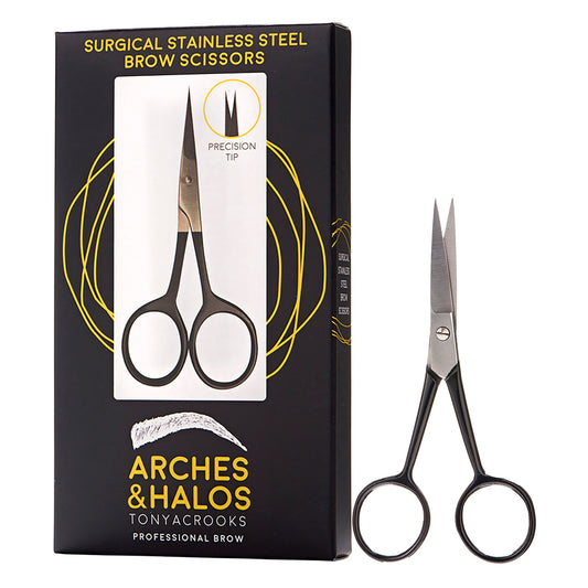 Surgical Stainless Steel Eyebrow Scissors by Arches and Halos for Unisex - 1 Pc Scissors