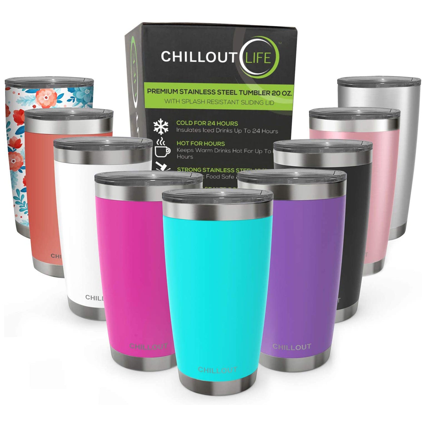 Stainless Steel Tumbler with Lid and Straw - Teal