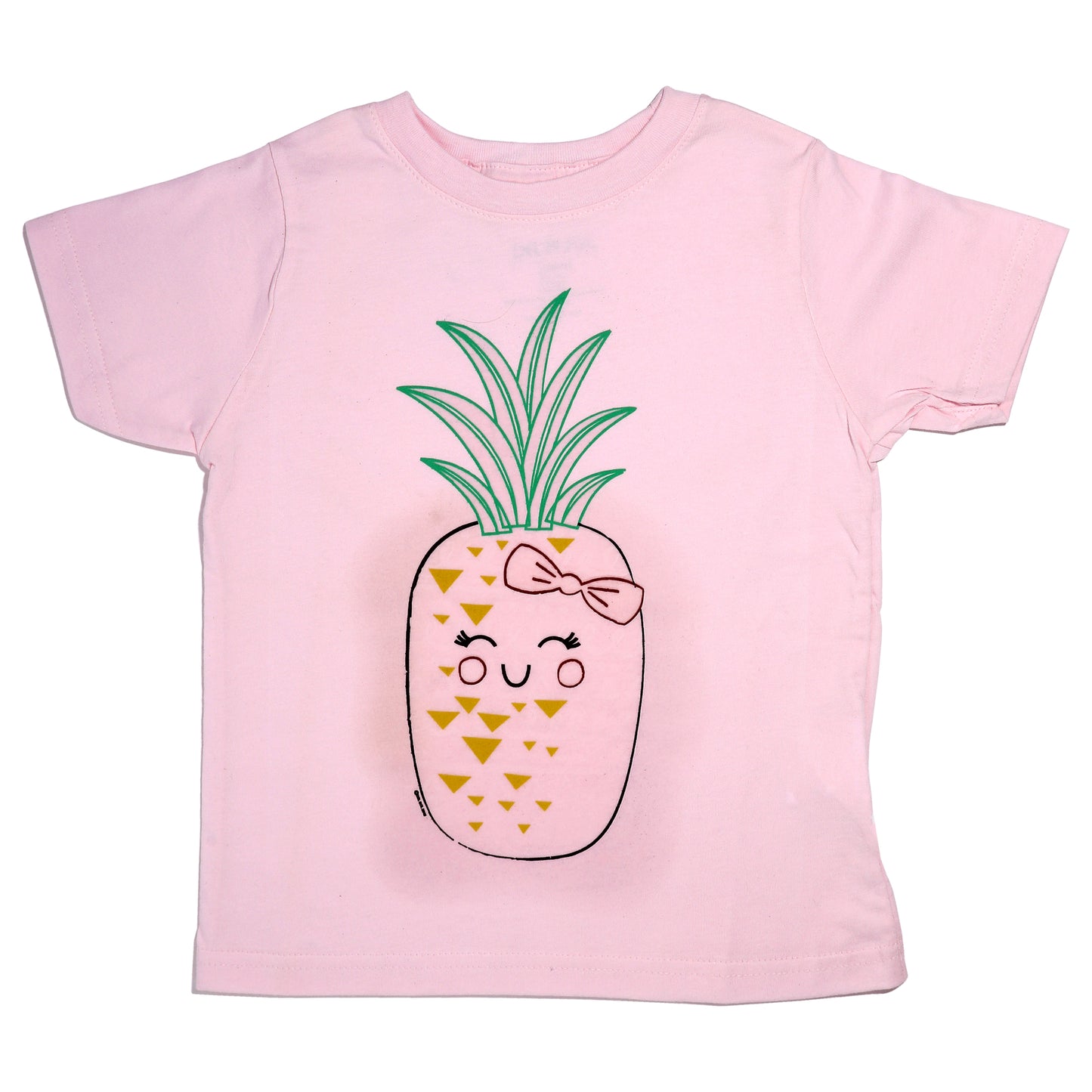 Girls Crew Tee - Blushing Pineapples - Balerina