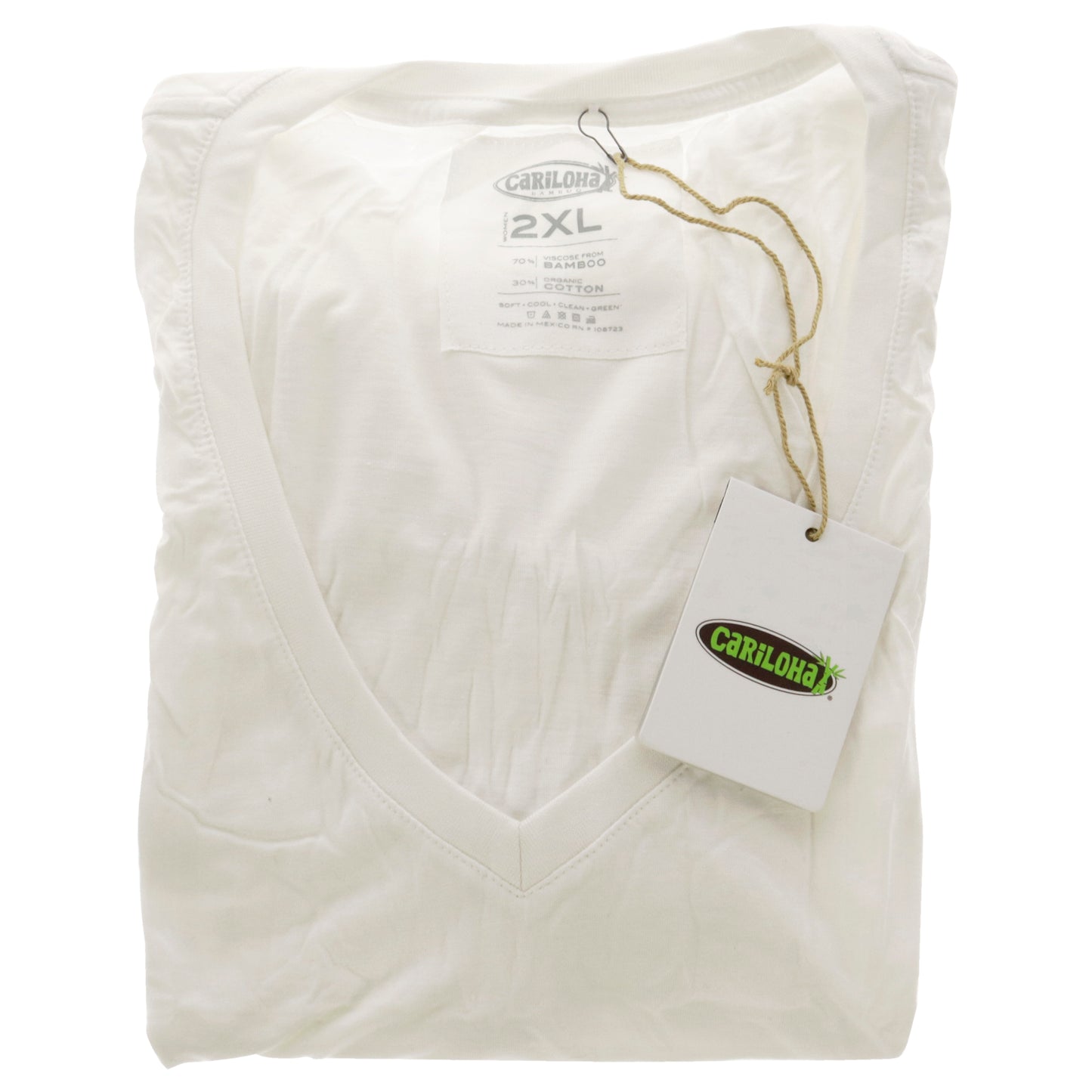 Cariloha Bamboo V-Neck Tee - White