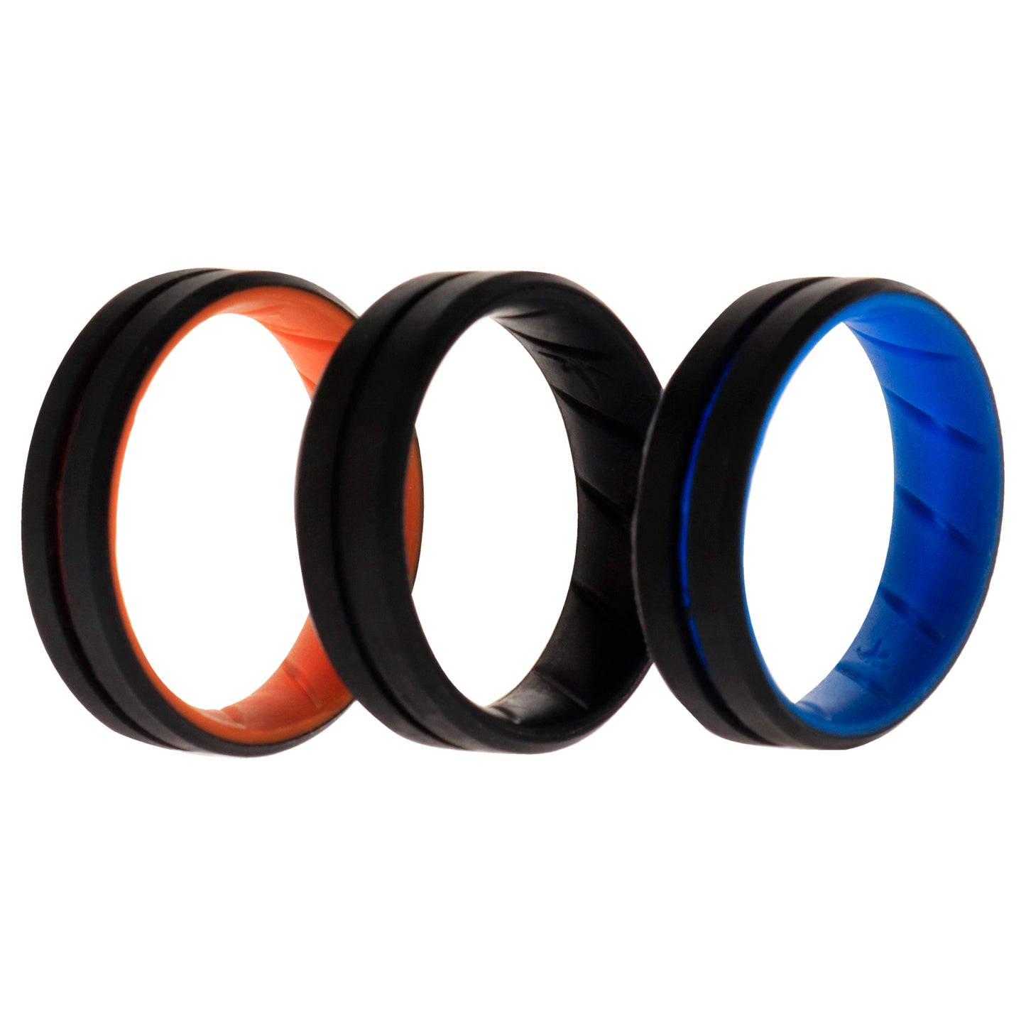 ROQ Silicone Wedding BR Middle Line Ring Set - MultiColor