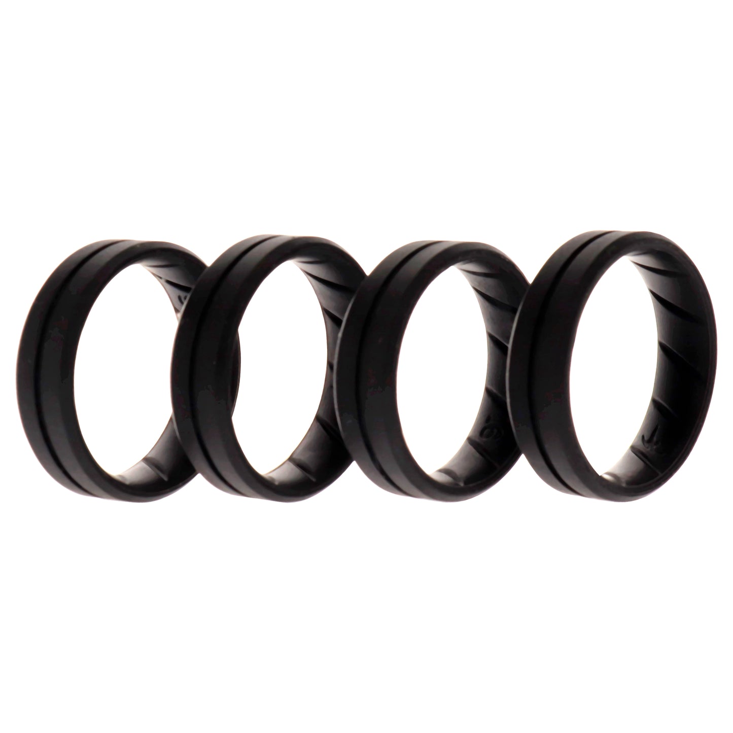 Silicone Wedding BR Middle Line Ring Set - Basic-Black