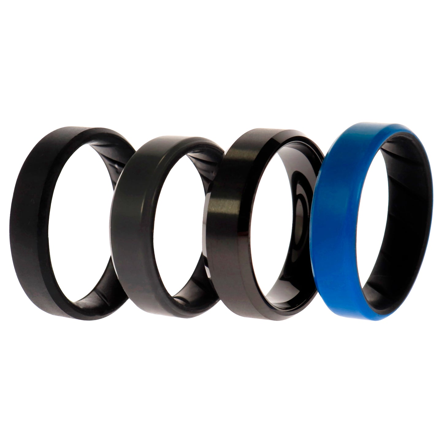 ROQ Silicone Wedding BR Twin 8mm Ring - Blue