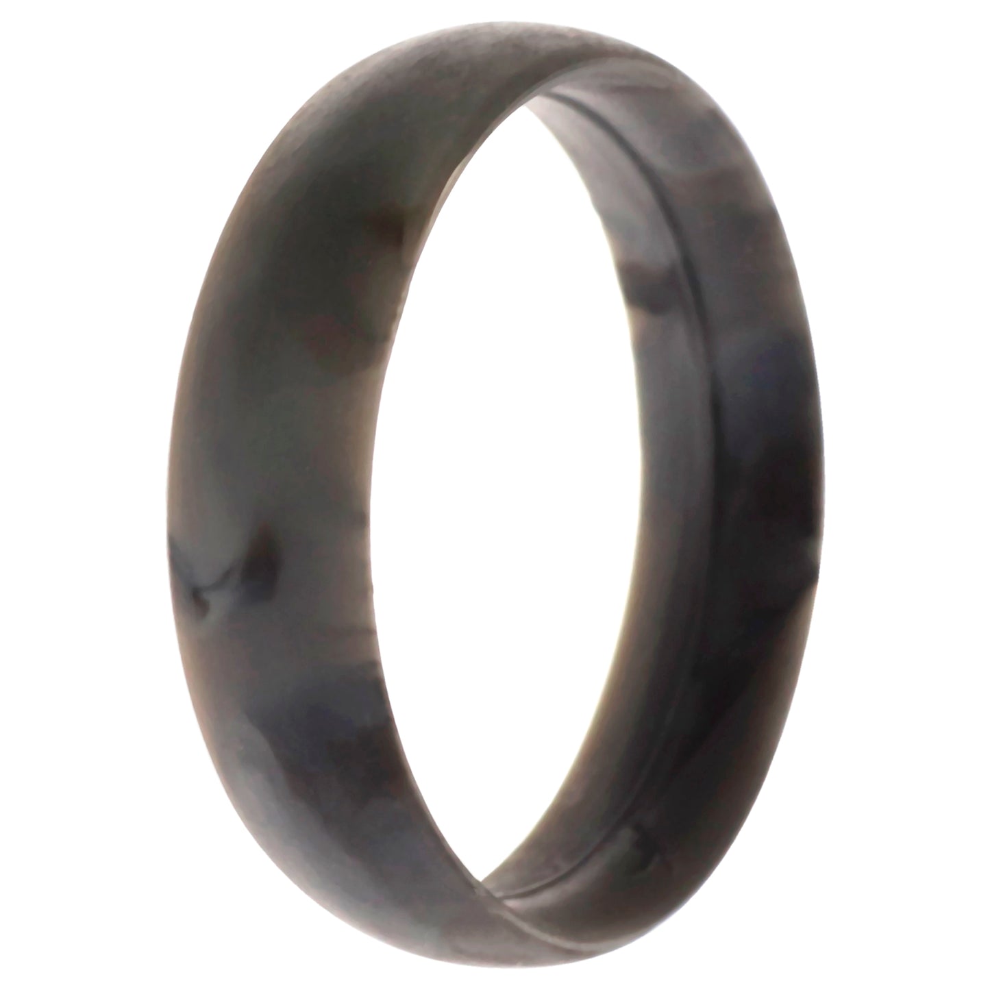 ROQ Silicone Wedding 6mm Smooth Single Ring - Grey-Marble