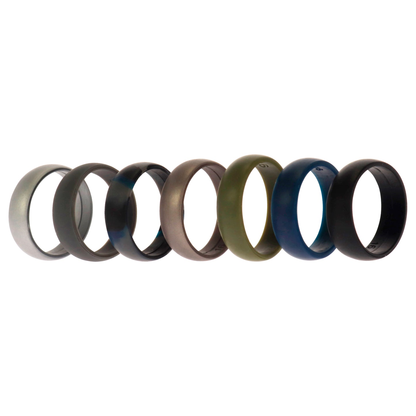 ROQ Silicone Wedding Ring Set - Metal-Camo
