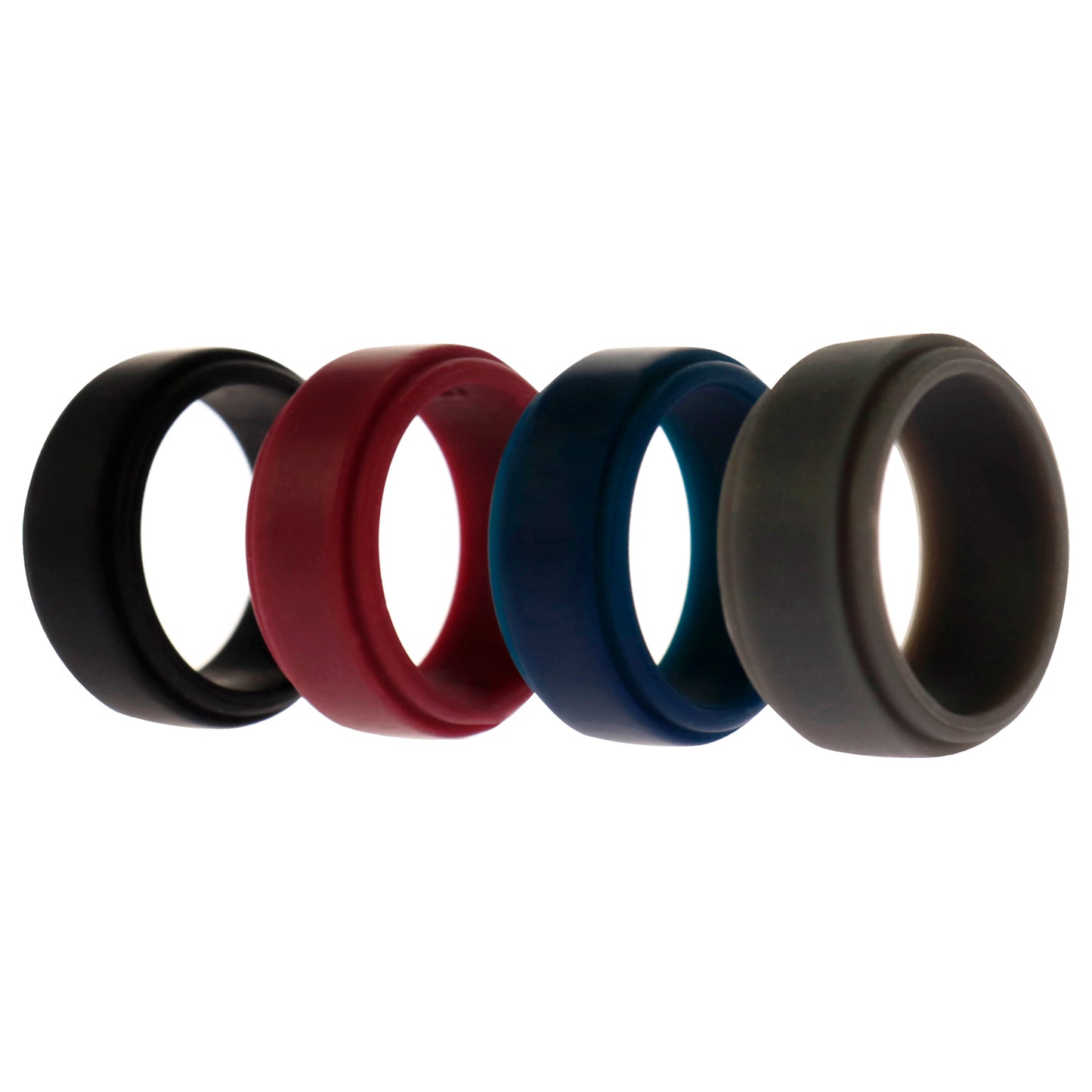 ROQ Silicone Wedding Step Ring Set - Bordeaux