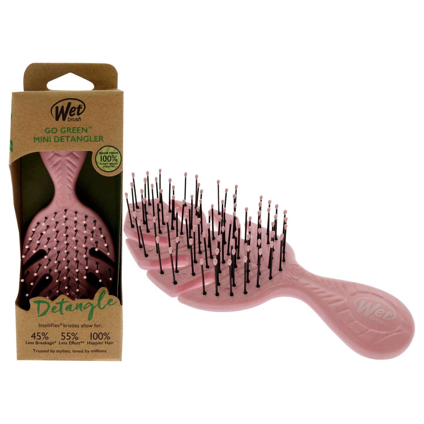 Go Green Mini Detangler Brush - Pink