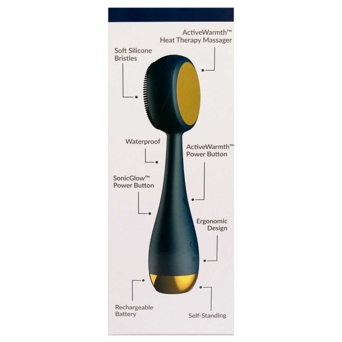 PMD Clean Pro - Navy with Gold Finish Facial Brush