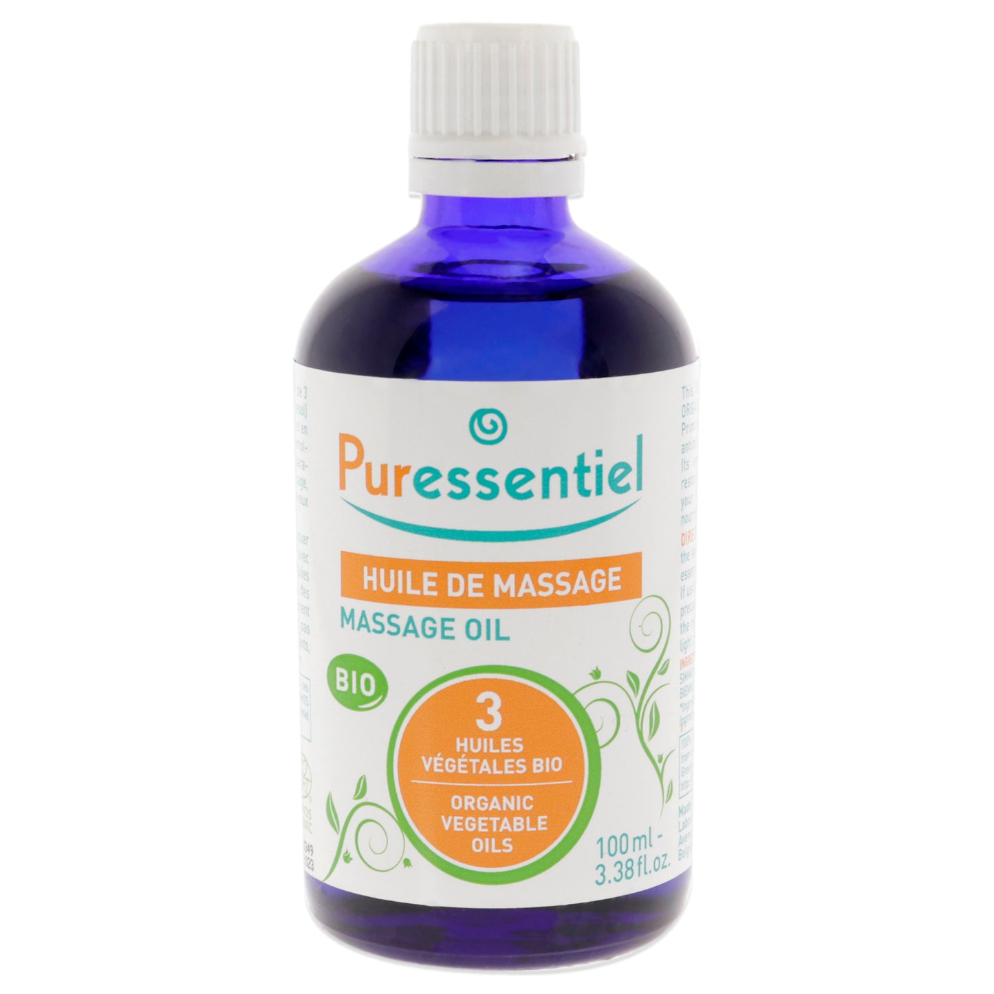Organic Massage Oil with 3 Organic Vegetable Oils