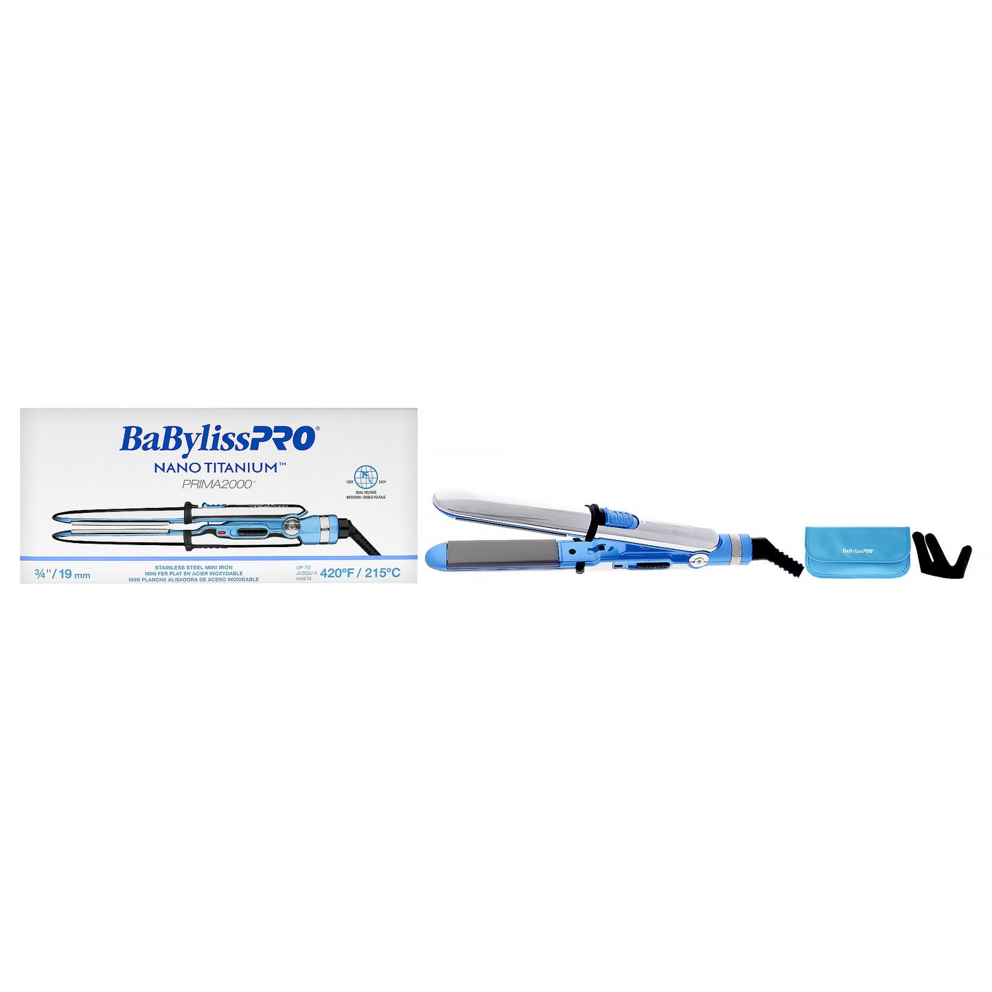 Nano Titanium Prima 2000 Stainless Steel Mini Iron - BNT2000UC