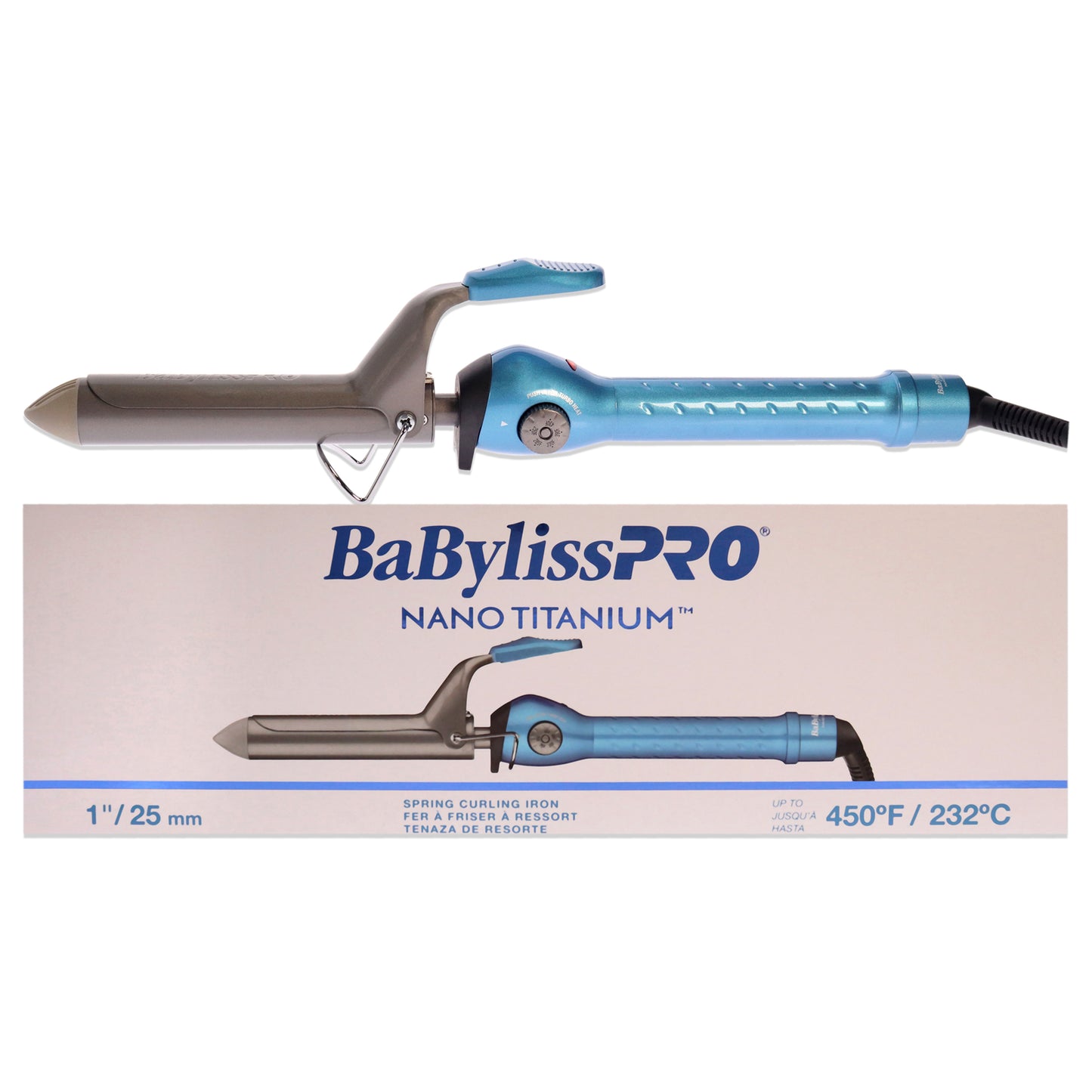 Nano Titanium Spring Curling Iron - BNT100S - Grey-Blue