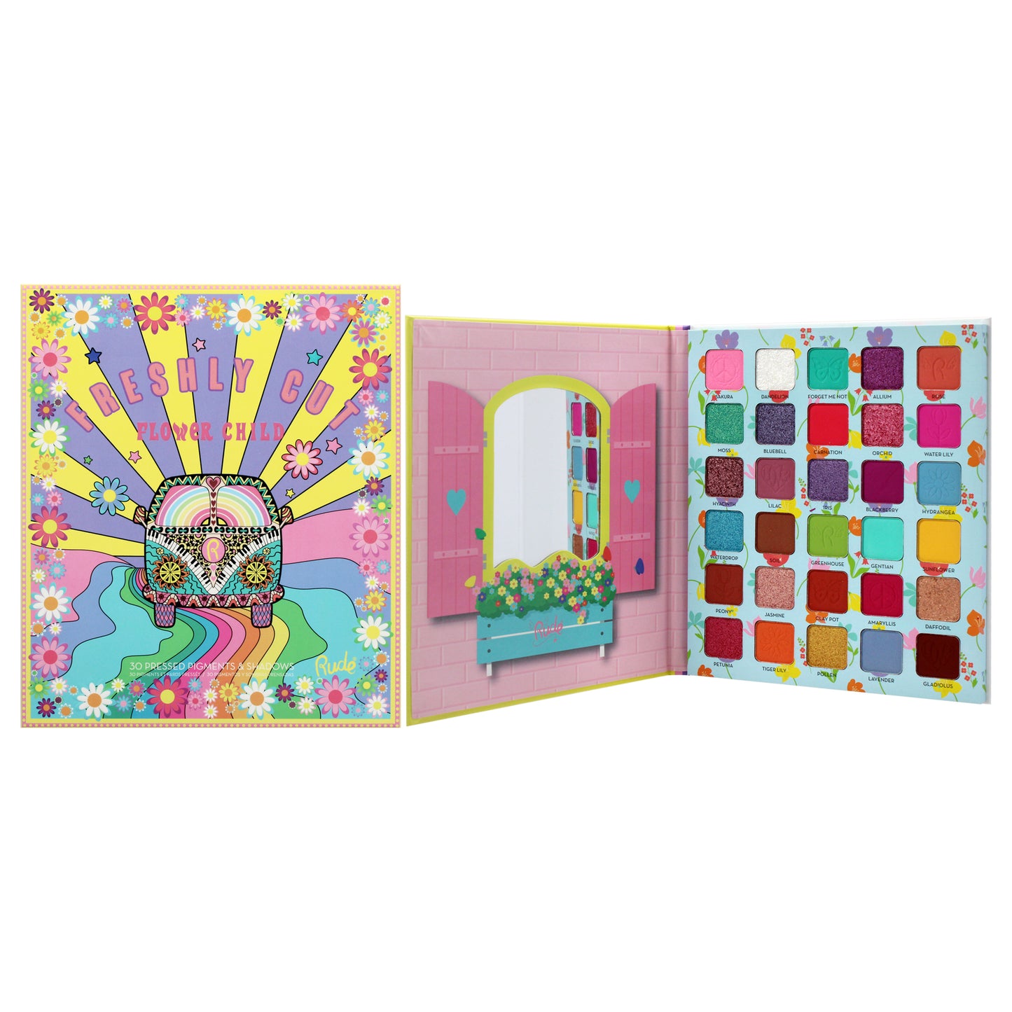 Rude Cosmetics Flower Child 30 Pressed Pigment and Shadows