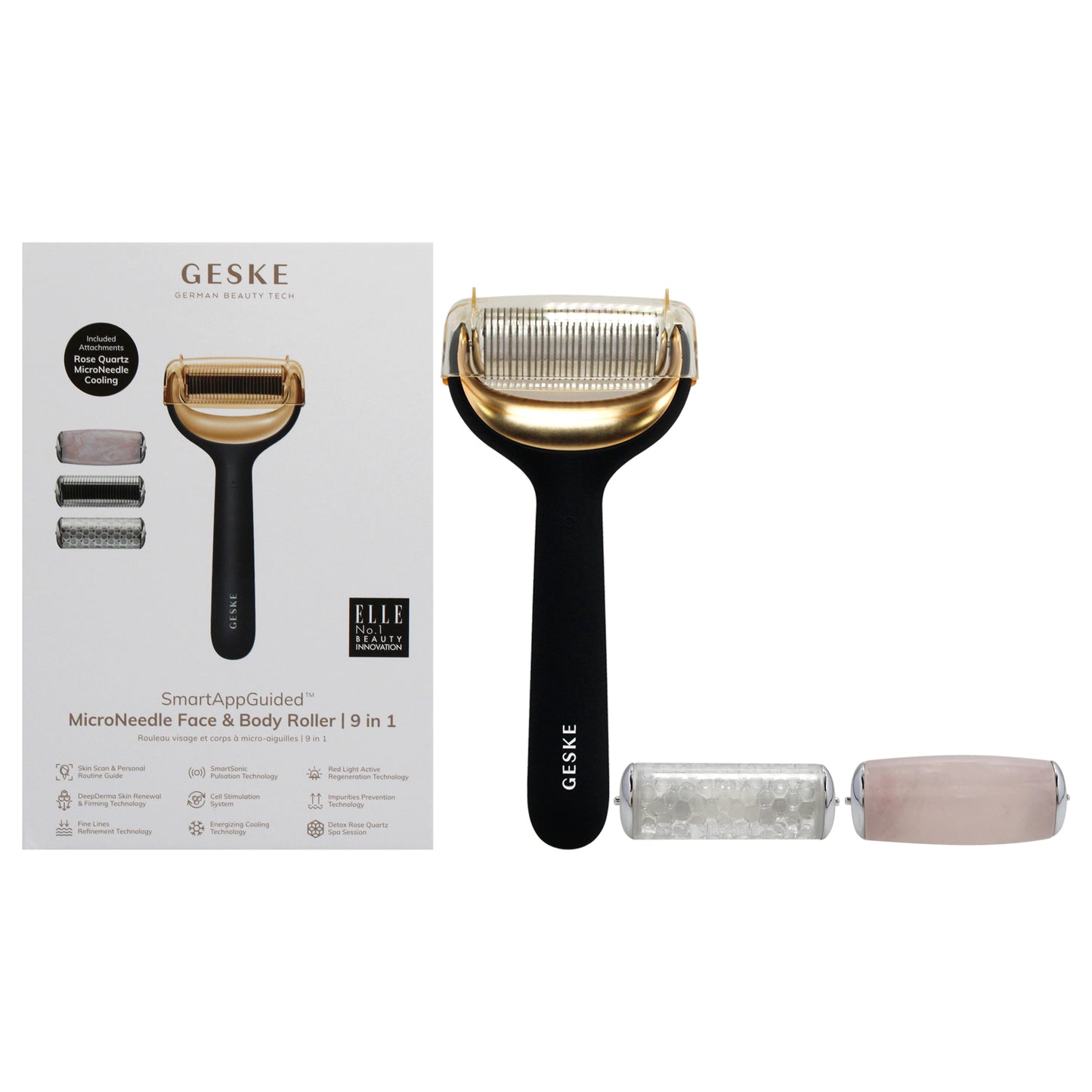 MicroNeedle Face and Body Roller 9 in 1 - Gray