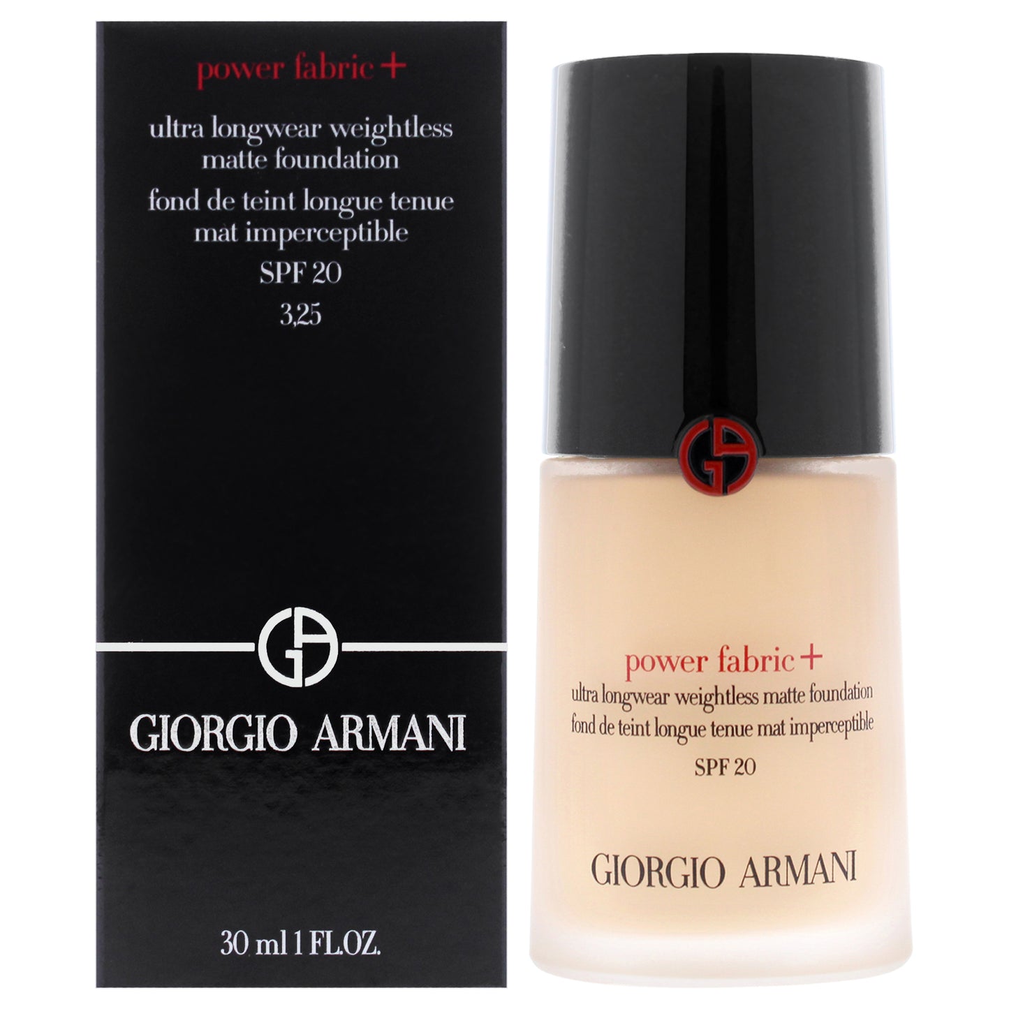 Power Fabric Plus Longwear Weightless Matte Foundation SPF 20 - 3.25 Light With Gold