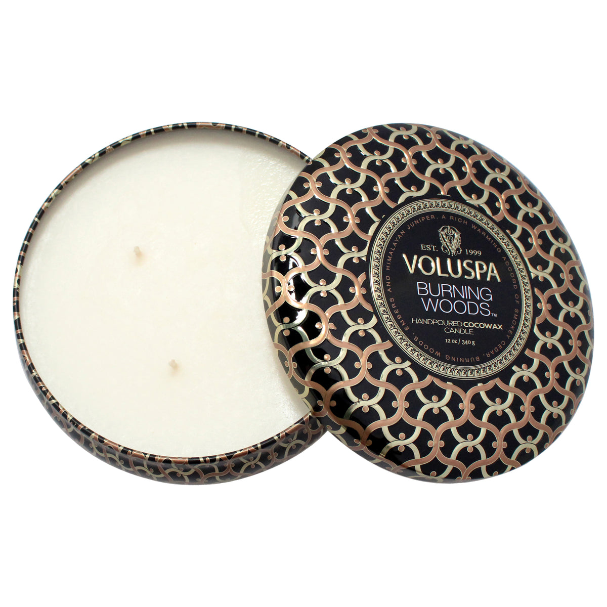 Maison Noir Collection 3 Wick Tin Candle - Burning Woods