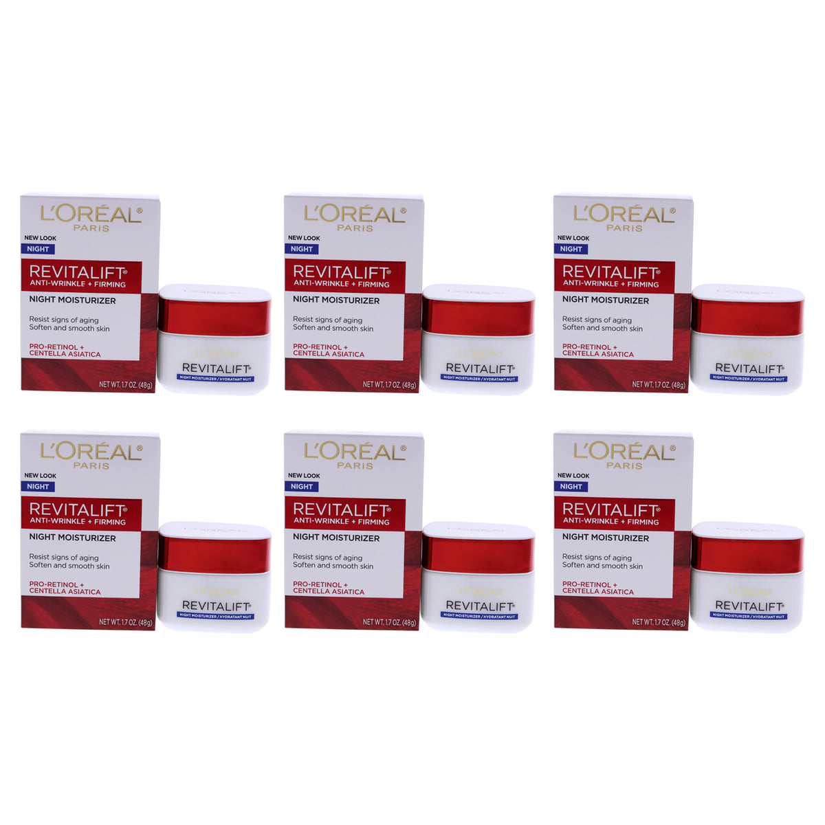Revitalift Anti-Wrinkle and Firming Moisturizer by LOreal Professional for Unisex - 1.7 oz Cream - Pack of 6