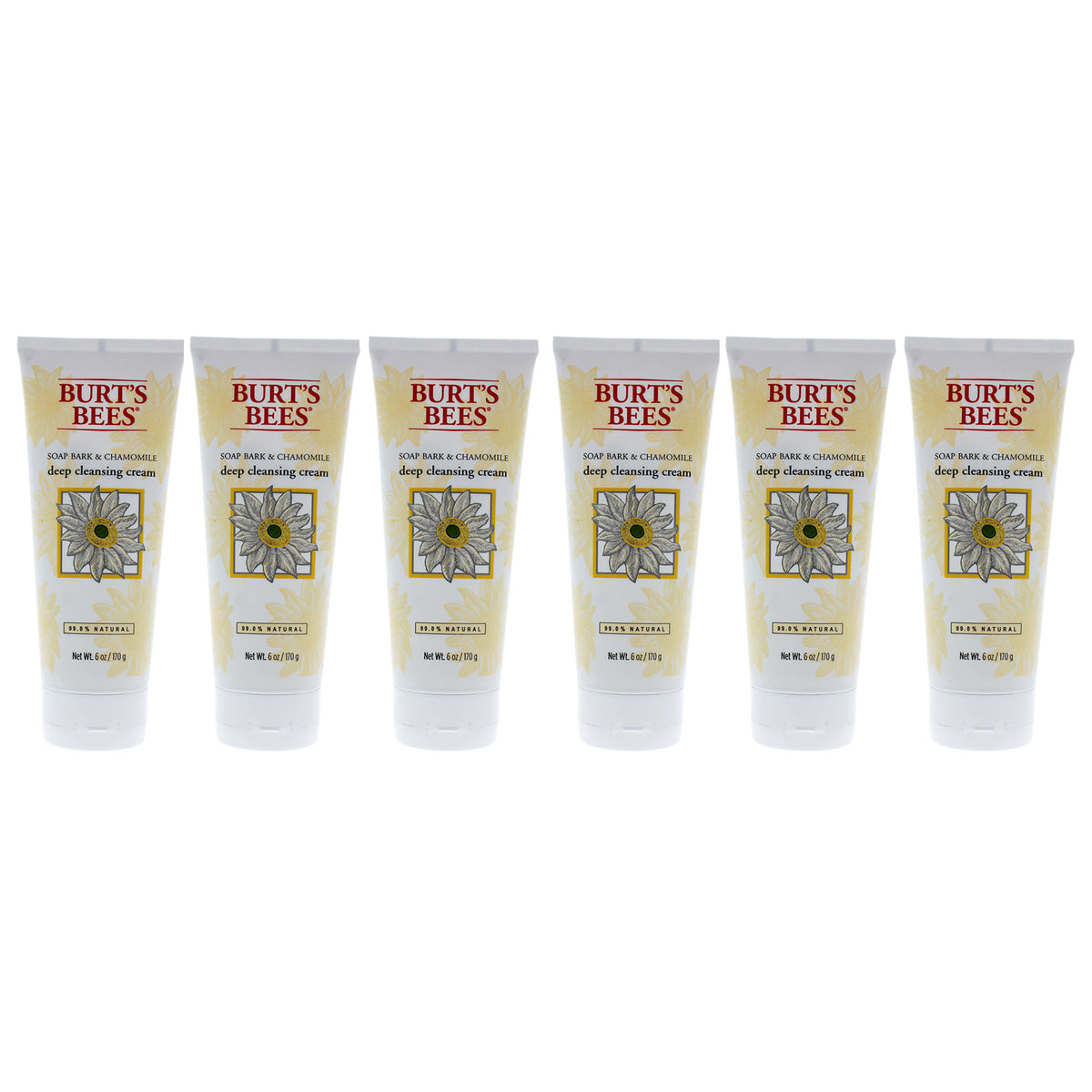 Soap Bark and Chamomile Deep Cleansing Cream by Burts Bees for Unisex - 6 oz Soap - Pack of 6