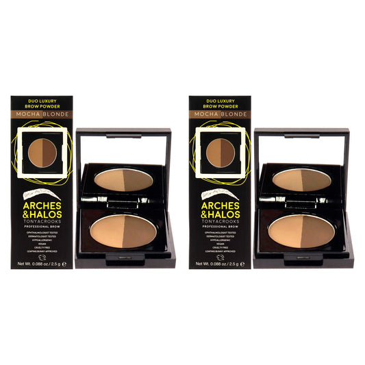 Duo Luxury Brow Powder - Mocha Blonde by Arches and Halos for Women - 0.088 Eyebrow - Pack of 2