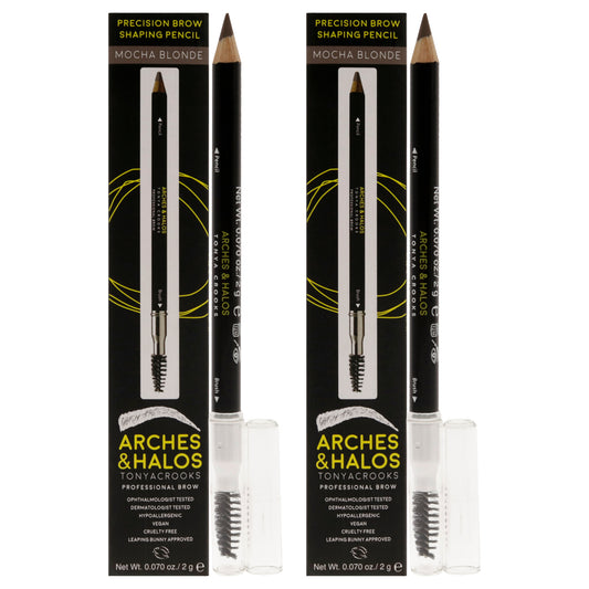 Precision Brow Shaping Pencil - Mocha Blonde by Arches and Halos for Women - 0.070 oz Eyebrow Pencil - Pack of 2