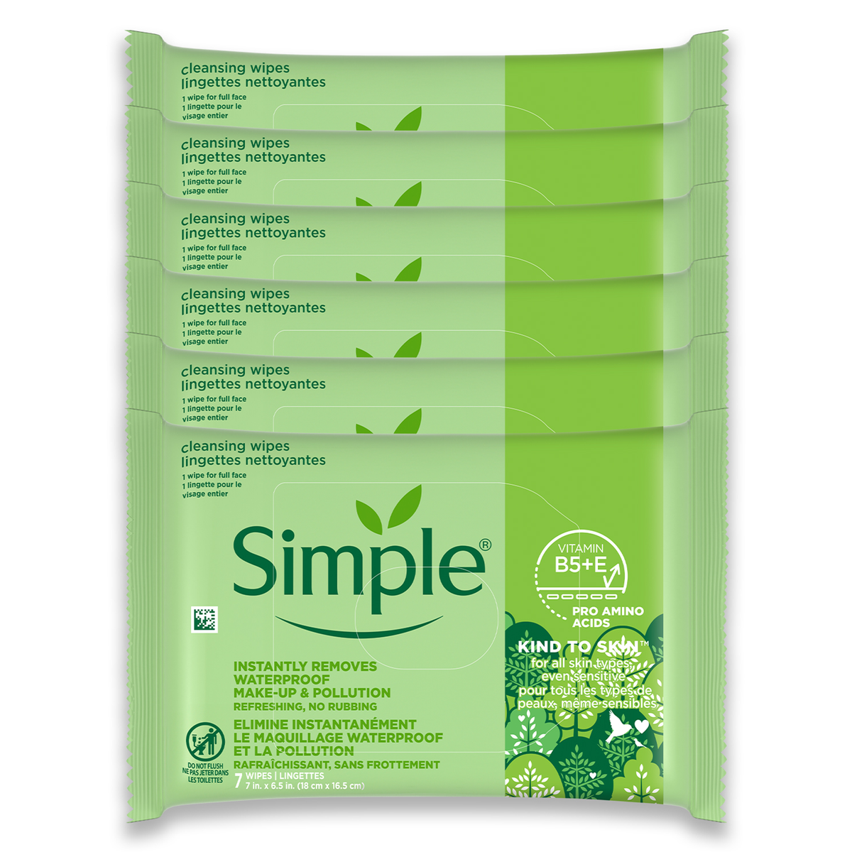 Kind To Skin Cleansing Makeup Remover Wipes - 7pc