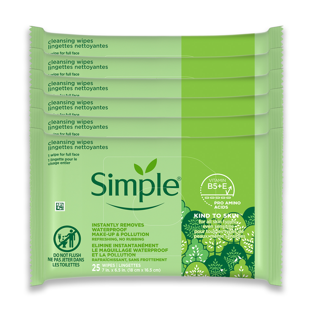 Kind To Skin Cleansing Makeup Remover Wipes - 25pc
