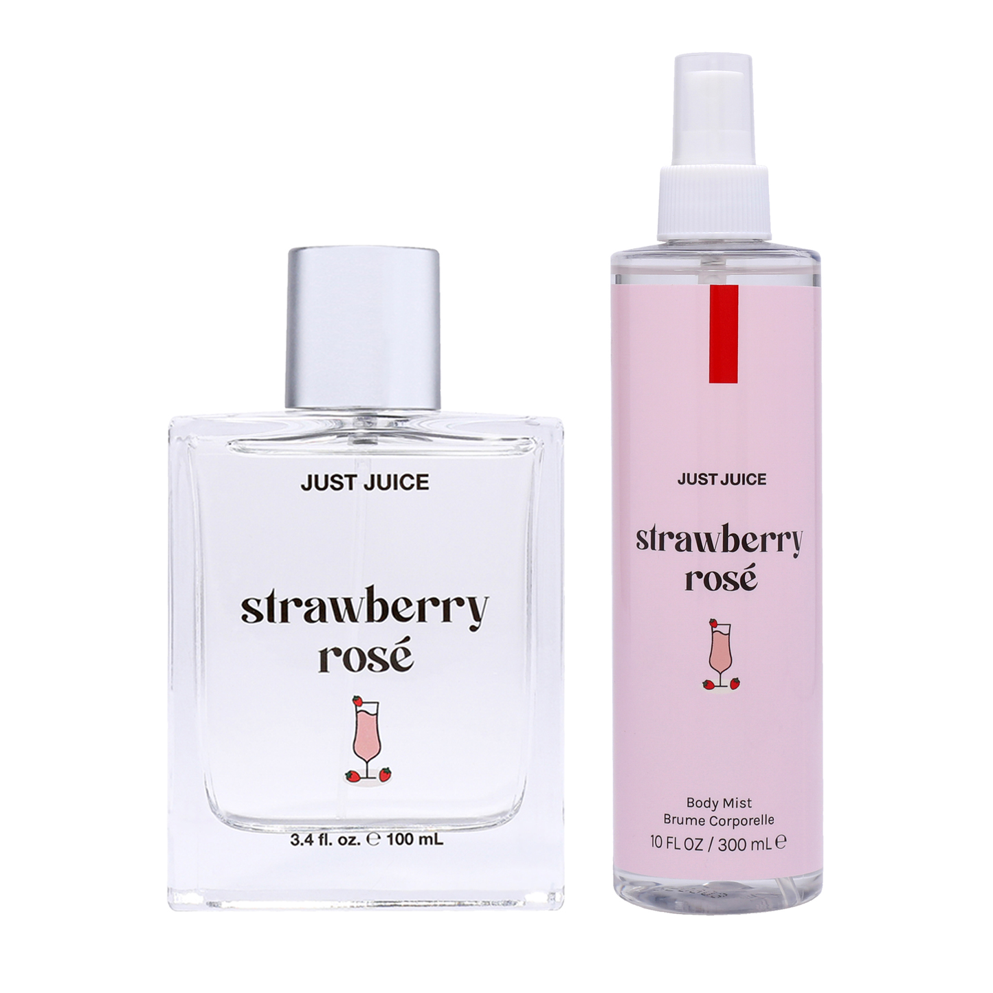 Strawberry Rose Kit by Just Juice for Unisex 2 Pc Kit 3.4oz EDP Spray, 10oz Body Spray