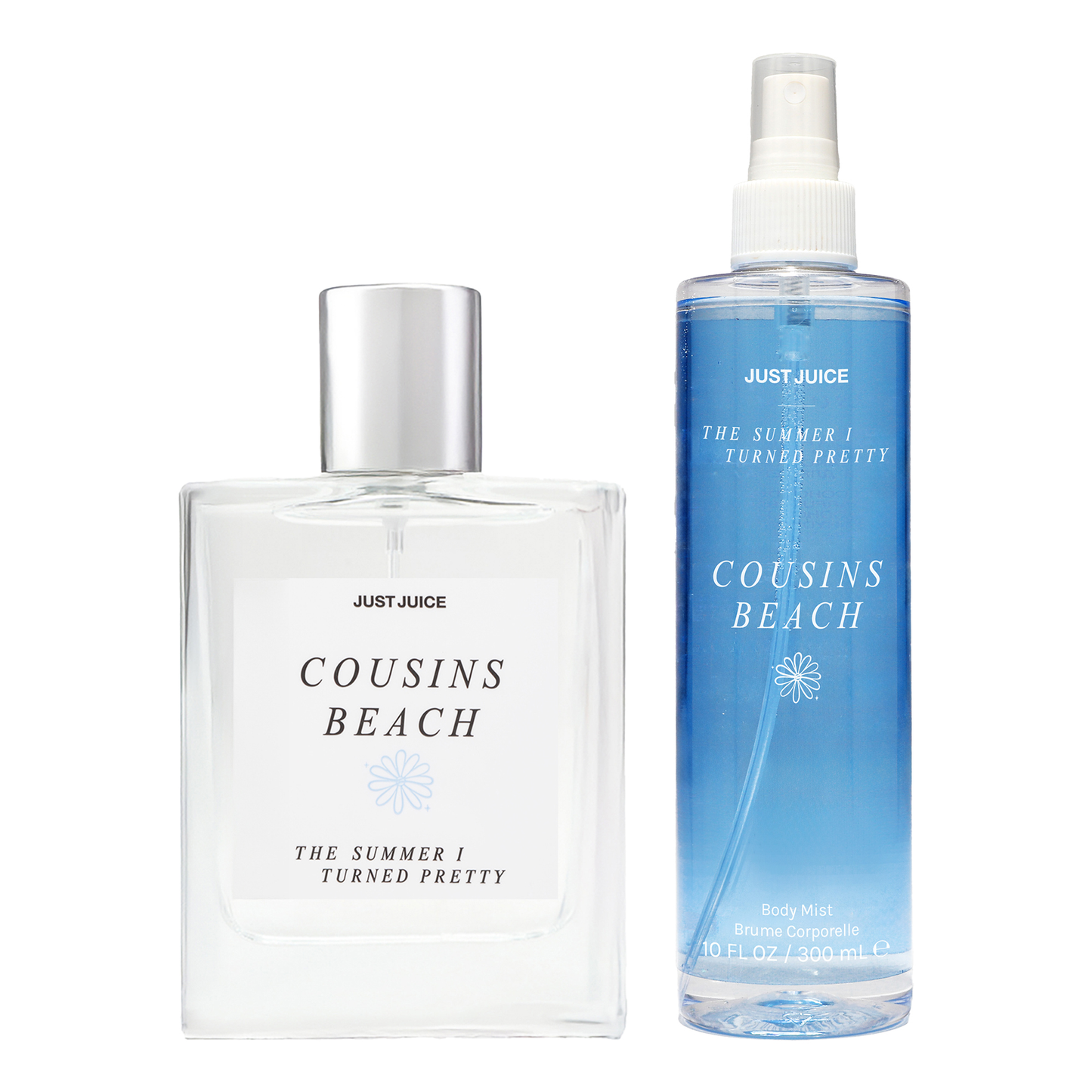 The Summer I Turned Pretty Cousins Beach Kit by Just Juice for Unisex 2 Pc 0.3oz EDP Spray, 10oz Body Mist