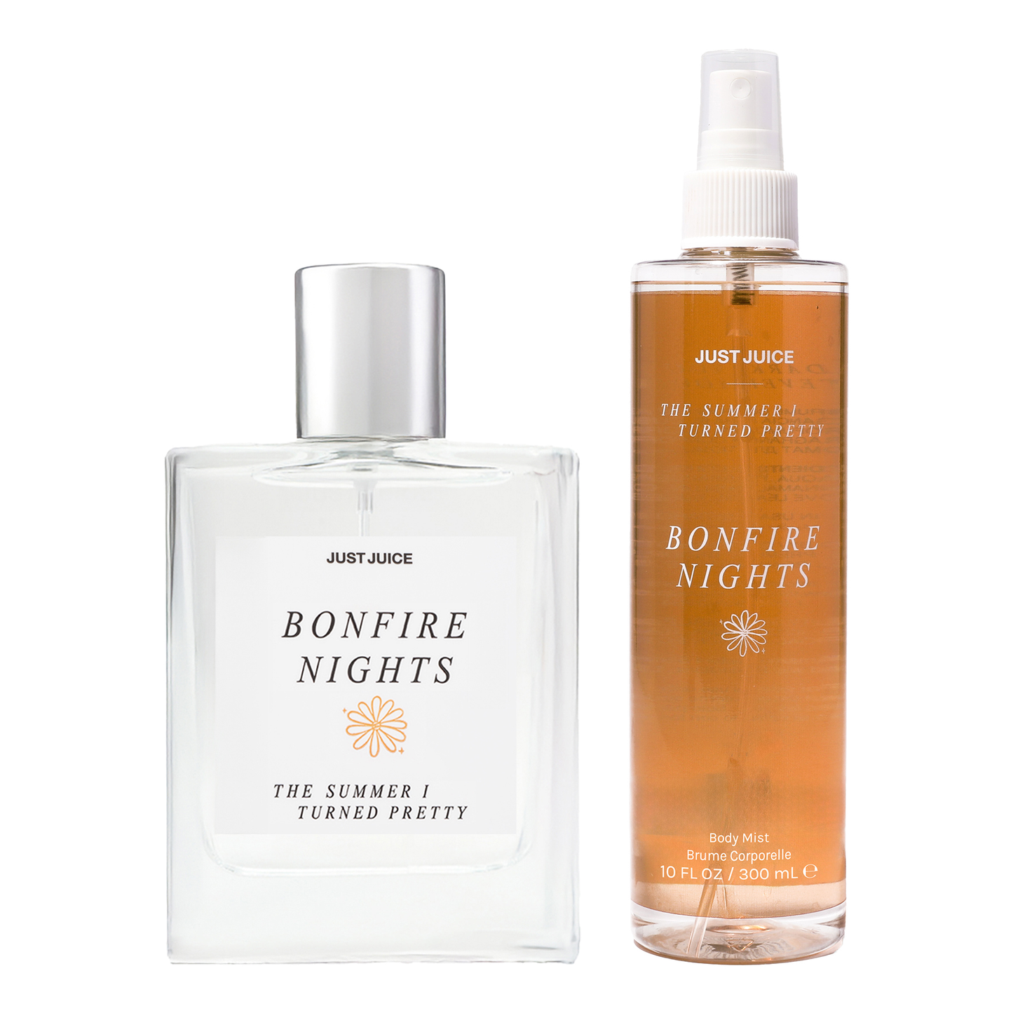 The Summer I Turned Pretty Bonfire Nights Kit by Just Juice for Unisex 2 Pc 0.3oz EDP Spray, 10oz Body Mist