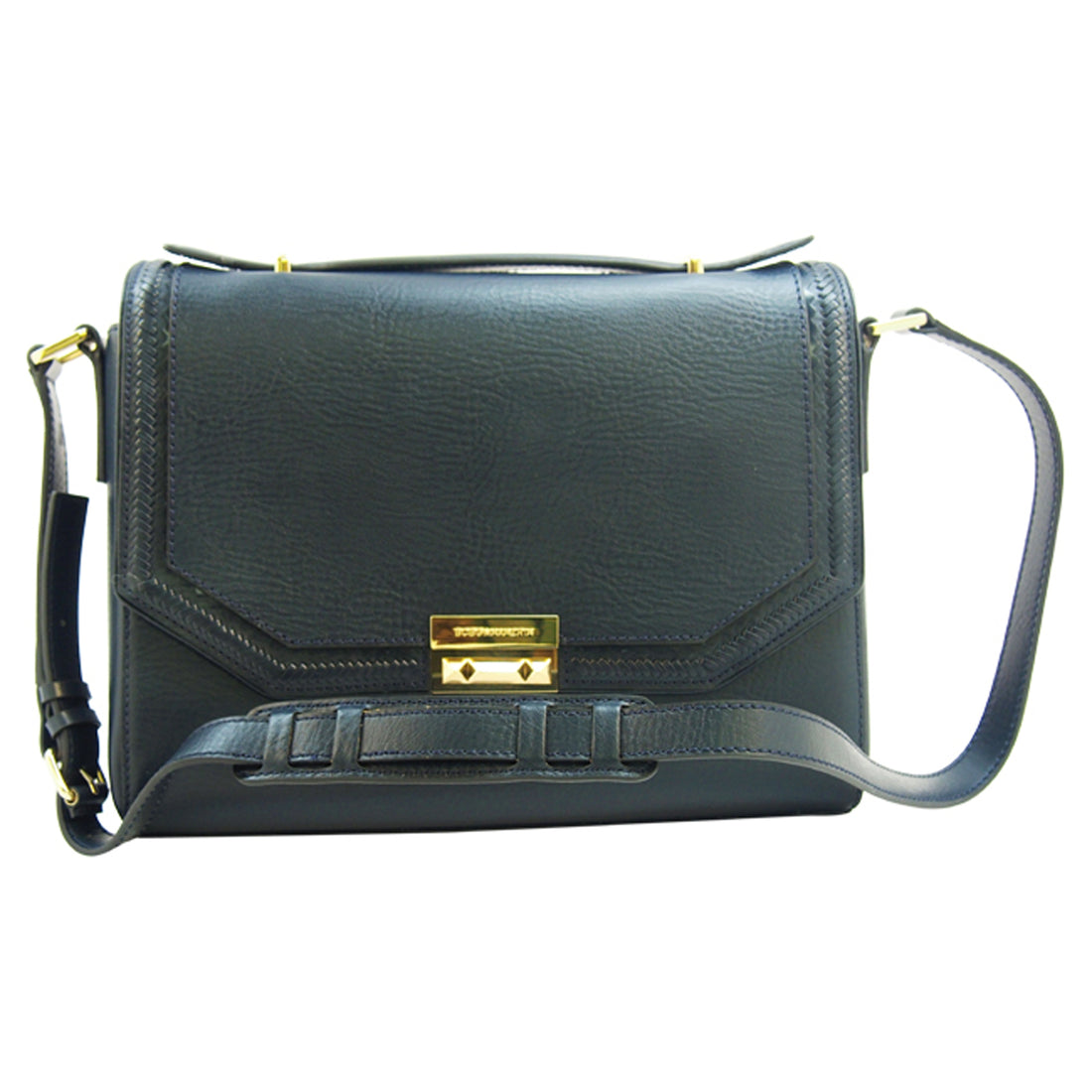 Gemma Whip Stitch Shoulder Bag- Dark Carbon