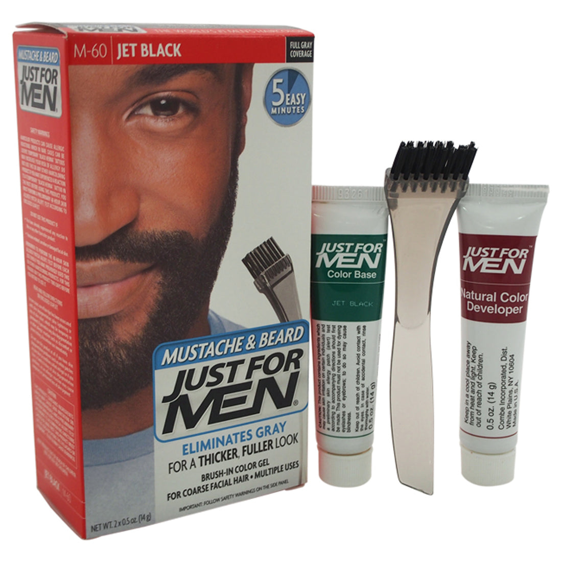 Brush-In Color Gel Mustache and Beard Jet Black - M-60