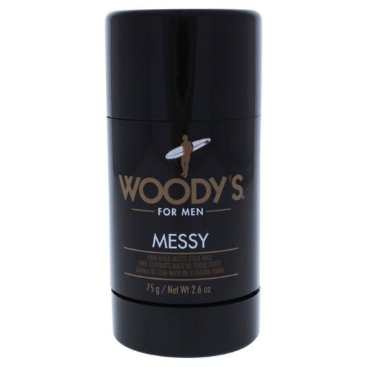 Messy Firm Hold Matte Stick Wax by Woodys for Men 2.6 oz Deodorant Stick