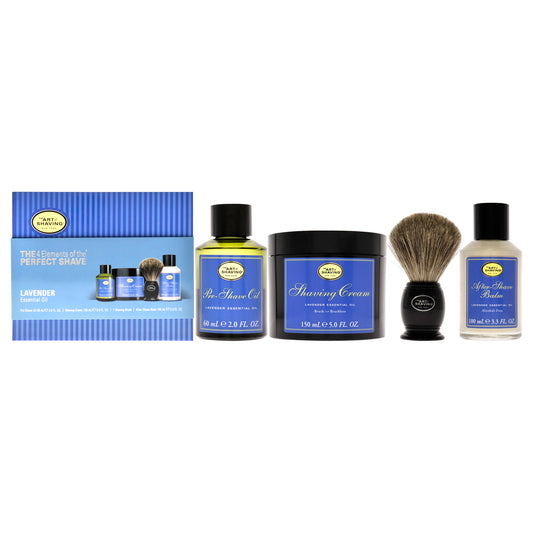 The 4 Elements of The Perfect Shave Kit - Lavender by The Art of Shaving for Men - 4 Pc Kit 2oz Pre-Shave Oil, 5oz Shaving Cream , 3.3oz After-Shave Balm , Pure Badger Black Shaving Brush
