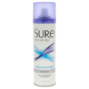 Aerosol Anti-Perspirant and Deodorant - Regular Scent by Sure for Unisex - 6 oz Deodorant Spray