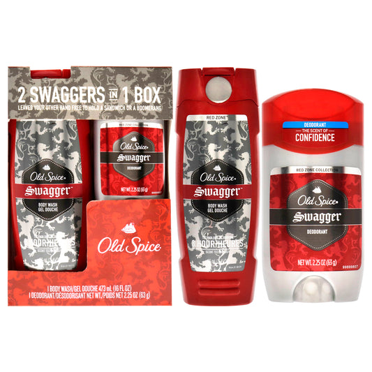 Swagger in 1 Box by Old Spice for Unisex - 2 Pc Kit 16oz Swagger Body Wash, 2.25oz Swagger Deodorant Stick