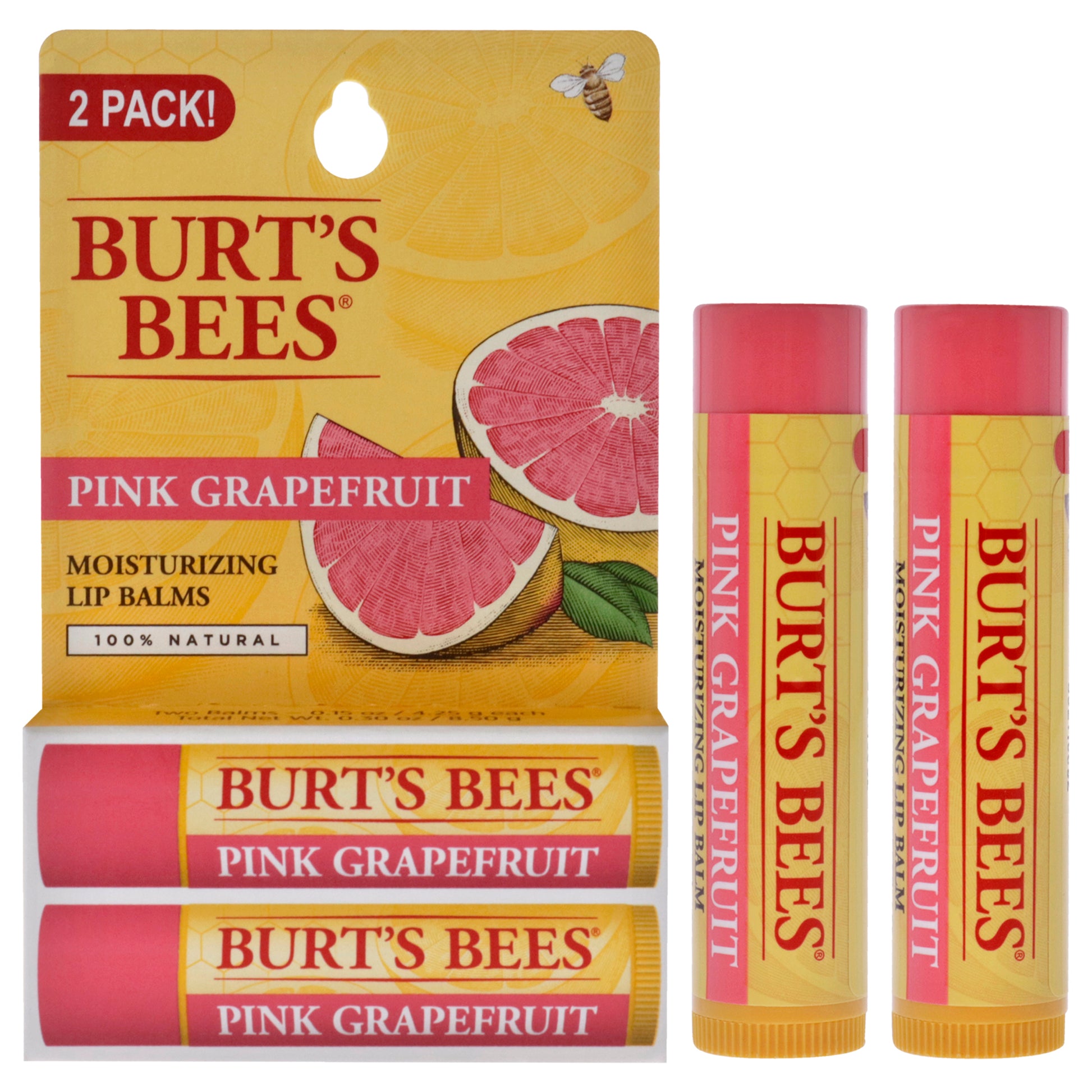 Pink Grapefruit Moisturizing Lip Balm Twin Pack
