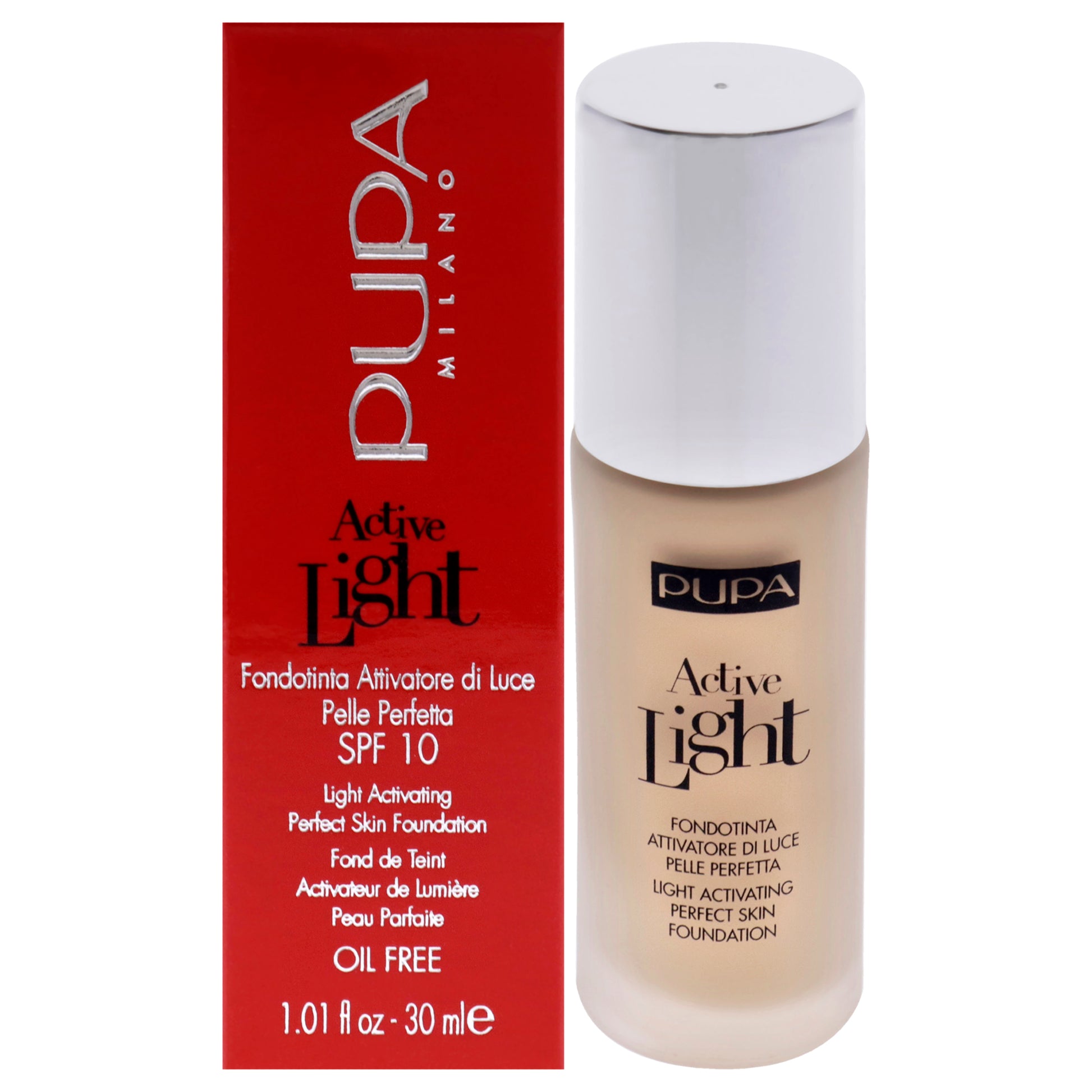 Active Light Light Activating Perfect Skin Foundation SPF 10 - 002 Ivory by Pupa Milano for Women - 1.01 oz Foundation