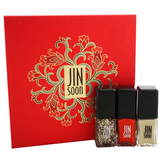 Chinoiserie Collection by JINsoon for Women - 3 Pc Kit 0.37oz JINsoon Nail Lacquer - Glace, 0.37oz JINsoon Nail Lacquer - Cachet, 0.37oz JINsoon Nail Lacquer - Opulence
