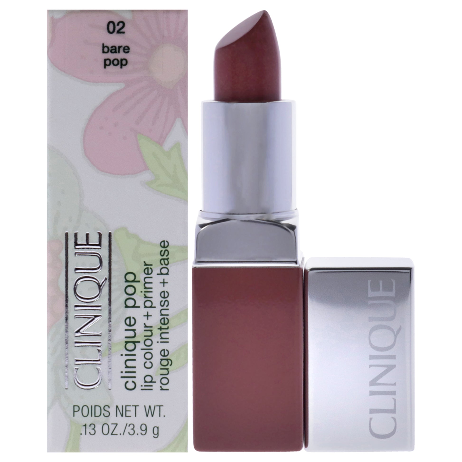 Clinique Pop Lip Colour Plus Primer - 02 Bare Pop by Clinique for Women - 0.13 oz Lipstick