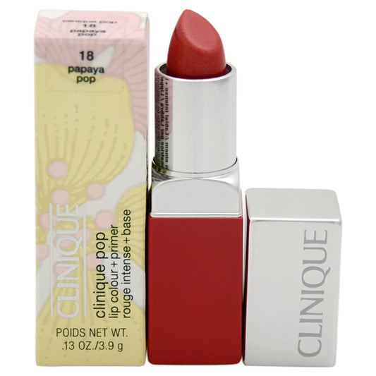 Clinique Pop Lip Colour + Primer - 18 Papaya Pop by Clinique for Women - 0.1 oz Lipstick