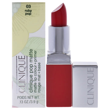 Clinique Pop Matte Lip Colour + Primer - # 03 Ruby Pop by Clinique for Women - 0.13 oz Lipstick