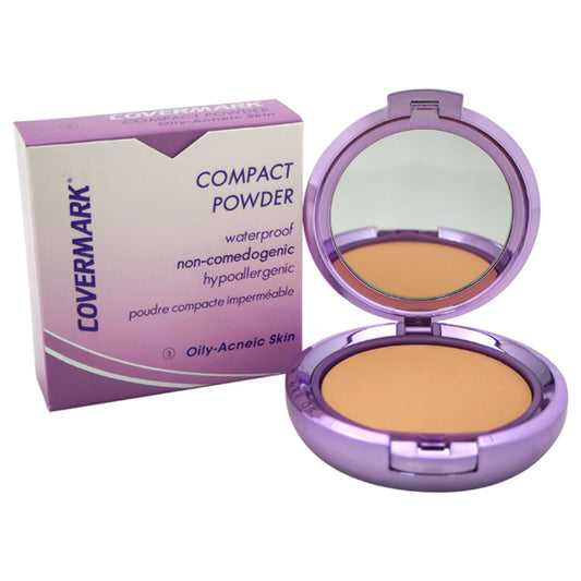 Compact Powder Waterproof - # 3 - Oily-Acneic Skin by Covermark for Women - 0.35 oz Powder