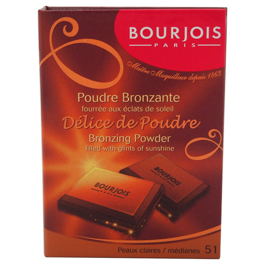 Delice de Poudre Bronzing Powder - # 51 Peaux Claires/Medianes by Bourjois for Women - 0.6 oz Powder