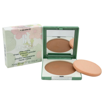 Stay-Matte Sheer Pressed Powder - 10 Stay Amber (D) - Dry Combination To Oily by Clinique for Women - 0.27 oz Powder